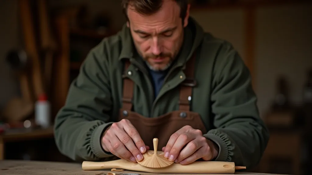 Woodcraft instructor demonstrating hand carving techniques to workshop group